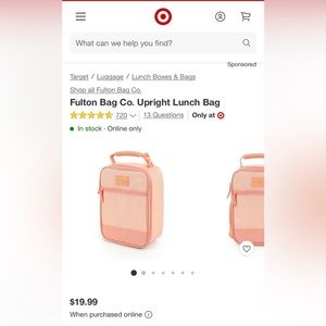 Fulton Bag Co Upright Lunch Bag Color Cantaloupe